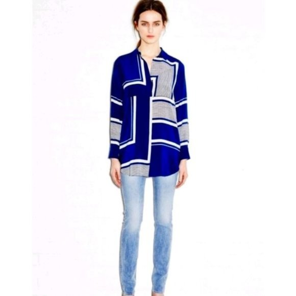 Anthropologie MIH silk geometric print button down - Picture 1 of 8